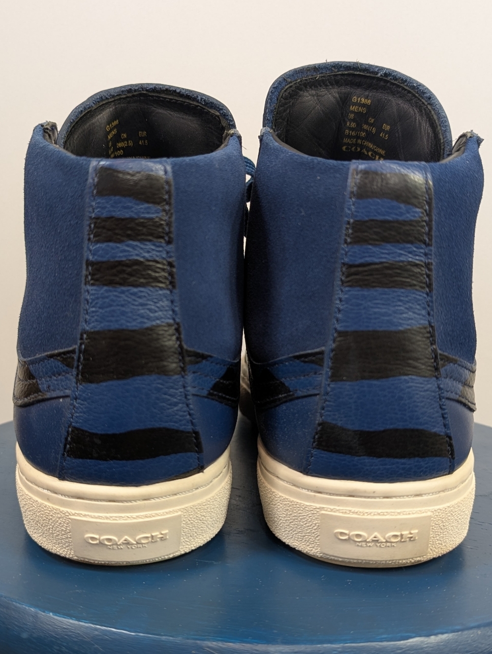 Coach NASA Space Collection Coach G1386 High Tops Retro Sneakers Blue Mens 8.5 - Picture 10 of 16